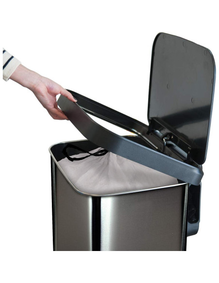 Bote de Basura Glad 75.5L Acero Inoxidable con Pedal y Clorox