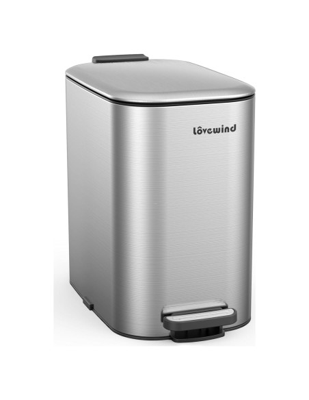 Basurero de Pedal Lovewind 20L Acero Inoxidable Plata