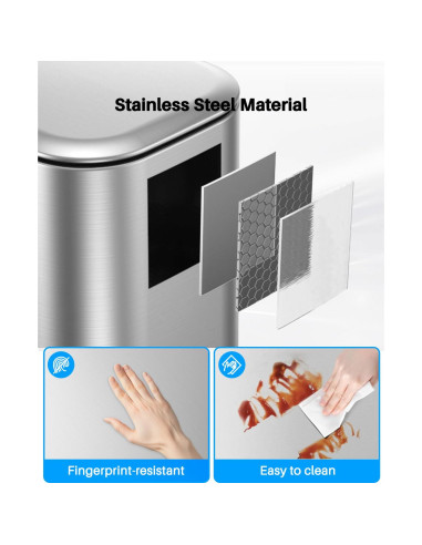 Basurero de Pedal Lovewind 20L Acero Inoxidable Plata