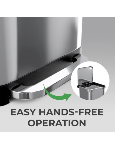 Bote de Basura EconoHome 50L Acero Inoxidable con Pedal