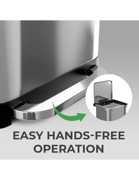 Bote de Basura EconoHome 50L Acero Inoxidable con Pedal