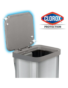 Cubeta de Basura de Acero Inoxidable Glad 49L con Tapa y Pedal 2