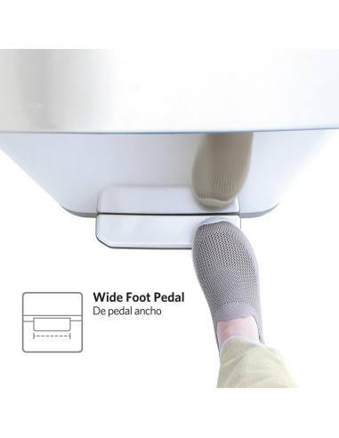 Cubeta de Basura de Acero Inoxidable Glad 49L con Tapa y Pedal
