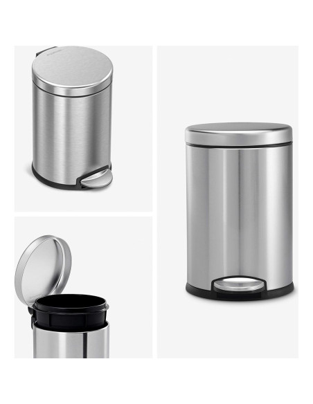 Cubo de Basura Redondo 30L simplehuman Acero Inoxidable Cepillado