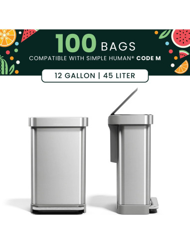 Bolsas de Basura Melon Basics Código M 45L 100 Unidades Sin Fragancia