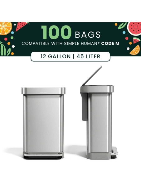 Bolsas de Basura Melon Basics Código M 45L 100 Unidades Sin Fragancia