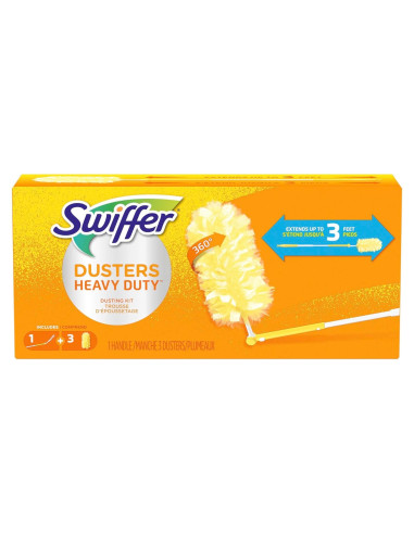 Kit de Limpieza Swiffer 360 Dusters con Mango Extensible - 4 Piezas