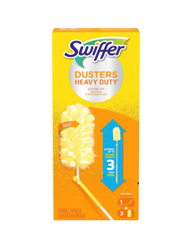 Kit de Limpieza Swiffer 360 Dusters con Mango Extensible - 4 Piezas