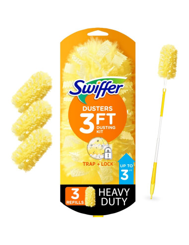 Kit de Limpieza Swiffer 360 Dusters con Mango Extensible - 4 Piezas