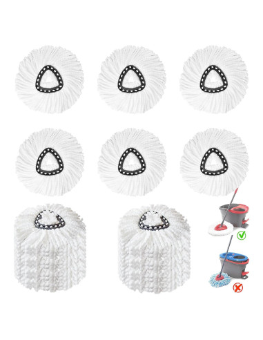 12 Cabezas de Repuesto para Mopa Giratoria V-chen 100% Microfibra