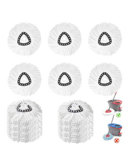 12 Cabezas de Repuesto para Mopa Giratoria V-chen 100% Microfibra