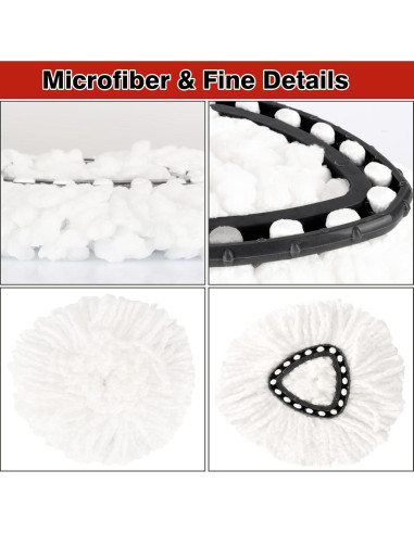 12 Cabezas de Repuesto para Mopa Giratoria V-chen 100% Microfibra