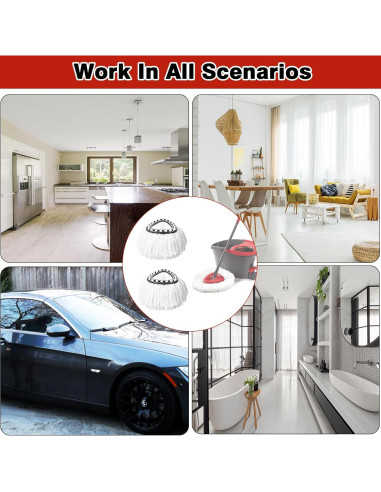 12 Cabezas de Repuesto para Mopa Giratoria V-chen 100% Microfibra