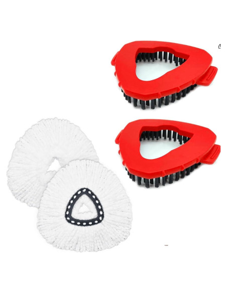 Cabezal de Reemplazo O'Cedar Easy Wring - 2 Blancas + 2 Cepillos