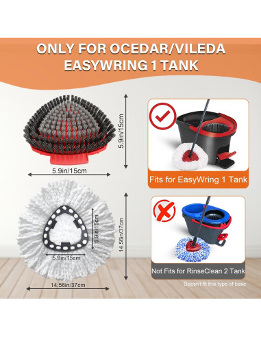 Cabezas de Mop Reemplazables O-Cedar EasyWring + Cepillo
