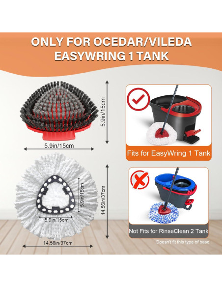 Cabezas de Mop Reemplazables O-Cedar EasyWring + Cepillo