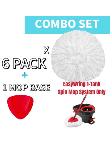 Cabezas de Repuesto para Mopa Giratoria CLEAN PIONEER - 6 Paquetes Microfibra