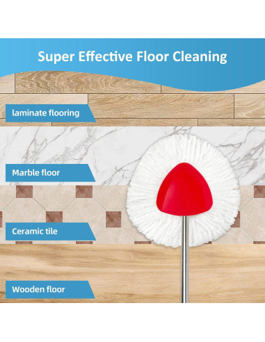 Cabezas de Repuesto para Mopa Giratoria CLEAN PIONEER - 6 Paquetes Microfibra