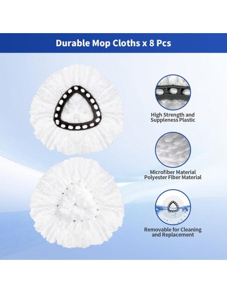 Paquete de 10 Reemplazos de Cabezas de Mop O-Cedar - 2 Cabezas + 8 Recargas Microfibra