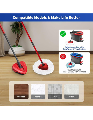 Paquete de 10 Reemplazos de Cabezas de Mop O-Cedar - 2 Cabezas + 8 Recargas Microfibra