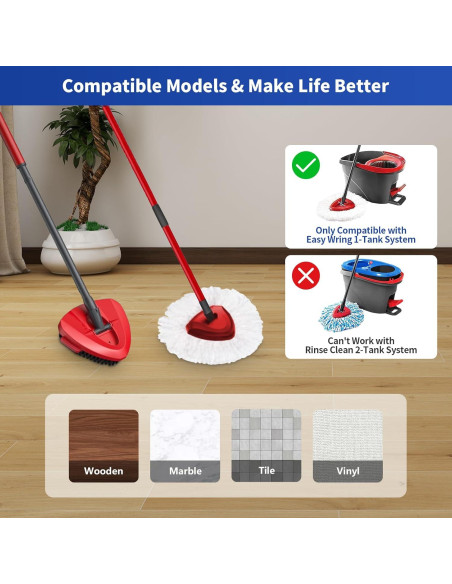 Paquete de 10 Reemplazos de Cabezas de Mop O-Cedar - 2 Cabezas + 8 Recargas Microfibra