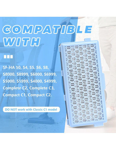 Filtro HEPA AirClean 50 Alocs para Aspiradora Miele - 2 Paquetes