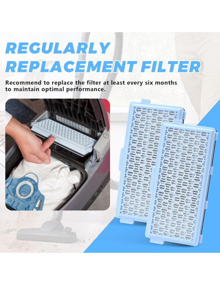 Filtro HEPA AirClean 50 Alocs para Aspiradora Miele - 2 Paquetes