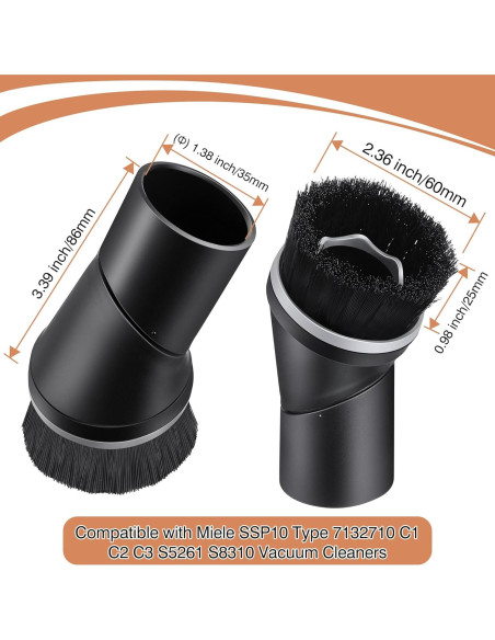 Cepillo de Polvo Feekoon 35mm Compatible con Miele SSP10 - 2 Piezas