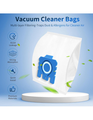 Paquete de 12 Bolsas de Aire 3D Gepphill para Aspiradora Miele