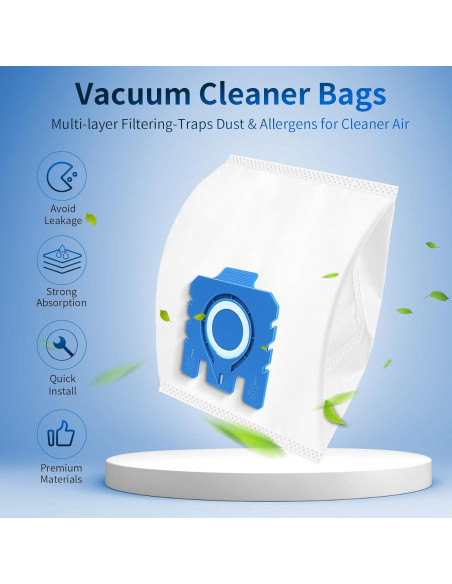 Paquete de 12 Bolsas de Aire 3D Gepphill para Aspiradora Miele