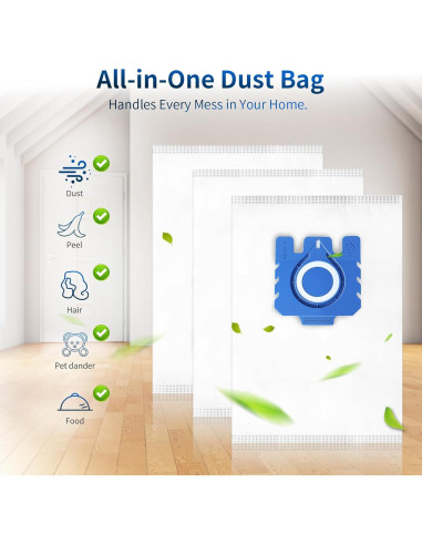 Paquete de 12 Bolsas de Aire 3D Gepphill para Aspiradora Miele