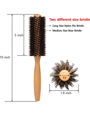 Cepillo Redondo Ecotrees de Cerda y Nylon para Secado 24.9cm