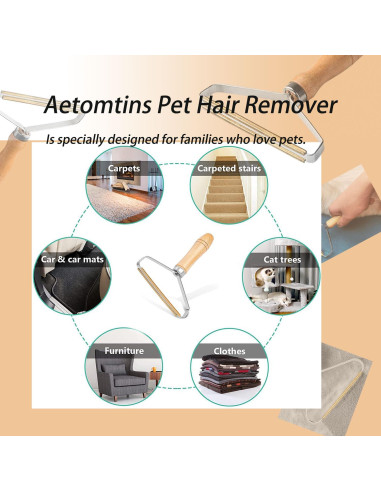 Quitapelos para Mascotas Aetomtins - 2 Piezas Ecológicas