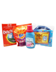 Kit de lavandería Omega Market con detergente y suavizante