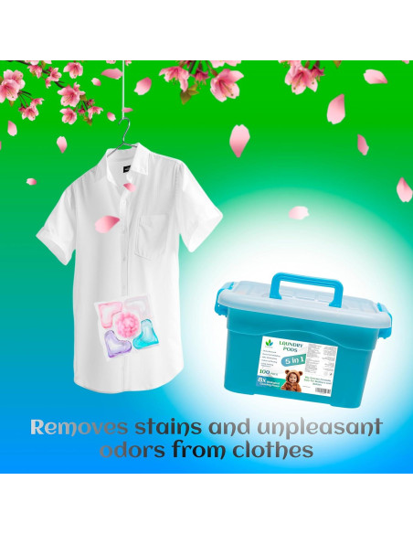 Cápsulas de Lavandería Eco Fresh 5-en-1 - 100 Unidades Aroma Floral