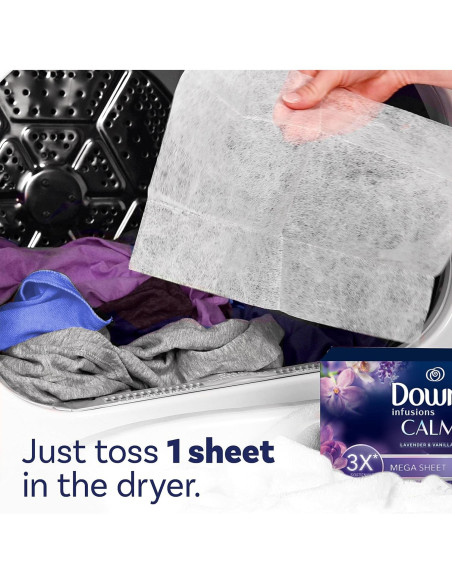 Hojas de Secadora Downy Infusions CALM 180 Piezas Lavanda Vainilla
