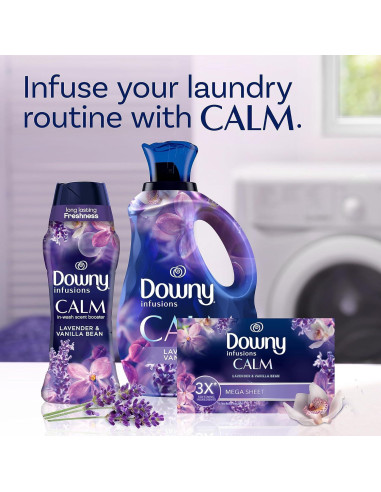 Hojas de Secadora Downy Infusions CALM 180 Piezas Lavanda Vainilla