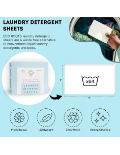 Hojas de Detergente Ecológicas Eco Roots - 64 Cargas Brisa Fresca 2