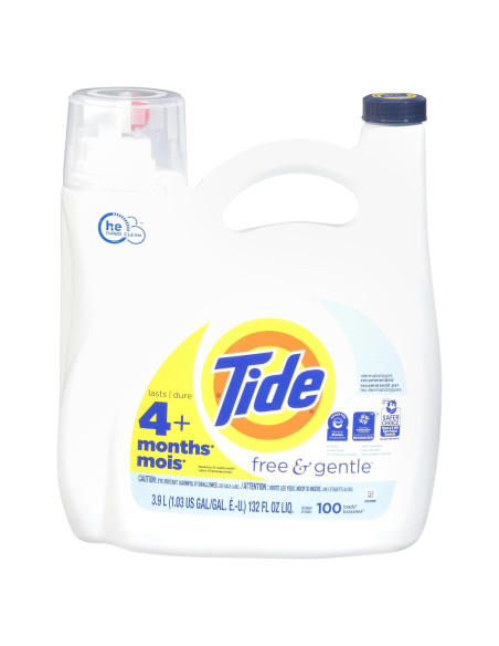 Detergente para Ropa Tide Libre y Suave 3.9L 100 Cargas