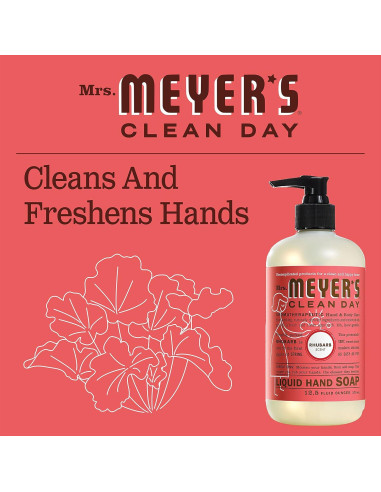 Jabón Líquido para Manos Mrs. Meyer's Ruibarbo 3 x 370 ml