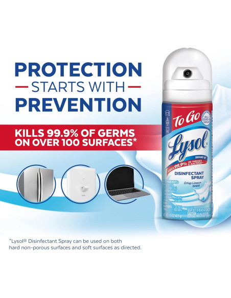 Spray Desinfectante Lysol To Go Lino Fresco 4x1.5oz Spray Desinfectante Lysol To Go Lino Fresco 4x1.5oz
