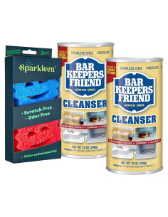 Limpiador en polvo Bar Keeper's Friend 2x340g con 2 esponjas