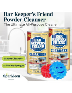 Limpiador en polvo Bar Keeper's Friend 2x340g con 2 esponjas 2