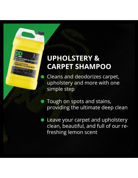 Champú para Tapicería y Alfombra 3D 3.78L - Eliminador de Manchas