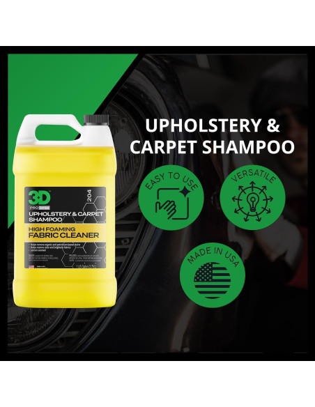 Champú para Tapicería y Alfombra 3D 3.78L - Eliminador de Manchas