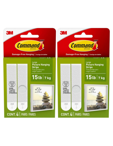 Tiras para Colgar Cuadros Command Blancas - Soporta 7.26 kg