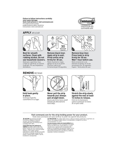 Tiras de recarga medianas 3M Command Clear - 9 unidades