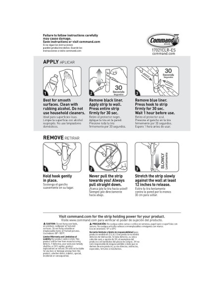 Tiras de recarga medianas 3M Command Clear - 9 unidades
