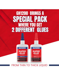 Super Pegamento Multiusos GH1200 57g Cianoacrilato Rápido 2