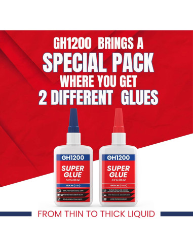 Super Pegamento Multiusos GH1200 57g Cianoacrilato Rápido